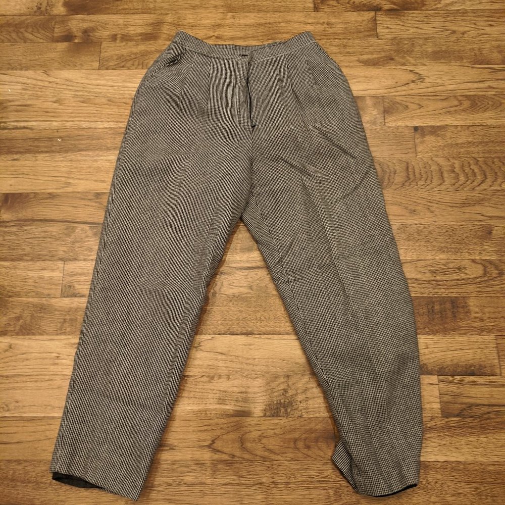 Joan Leslie black checked pants